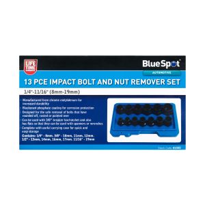 Blue Spot Tools 13 PCE Impact Bolt And Nut Remover Set (1/4"-11/16") (8mm-19mm)