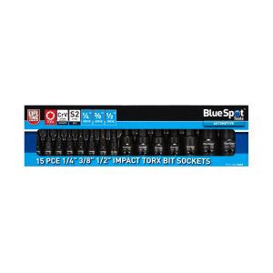 Blue Spot Tools 15 PCE 1/4" 3/8" 1/2" Impact Torx Bit Sockets