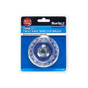 Blue Spot Tools 75mm (3") M14 x 2 Twist Knot Wire Cup Brush
