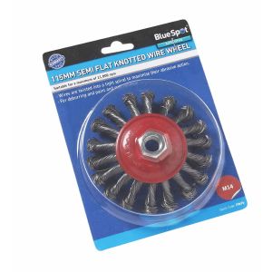 Blue Spot Tools 115mm (4.5") M14 Semi-Flat Twist Knot Wire Wheel Brush