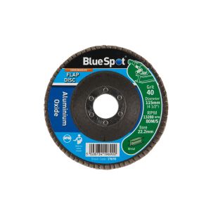 Blue Spot Tools 115mm (4.5") 40 Grit Aluminium Oxide Flap Disc