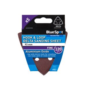 Blue Spot Tools 93mm 5 Pack 120 Grit Delta Sanding Sheets
