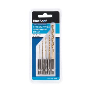 Blue Spot Tools 5 PCE Hex Fitting Titanium Drill Bit Set (1.5-4.8mm)