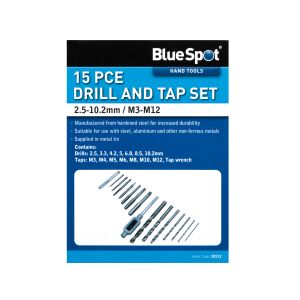 Blue Spot Tools 15 PCE Drill and Tap Set (M3-M12) (2.5-10.2mm)