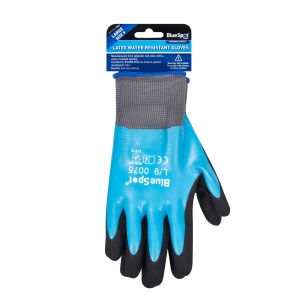 Blue Spot Tools Latex Water Resistant Gloves (Large)