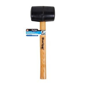 Blue Spot Tools 16oz (0.45kg) Black Rubber Mallet with Wooden Handle