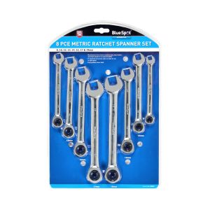 Blue Spot Tools 8 PCE Metric Ratchet Spanner Set (8-19mm)