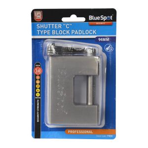 Blue Spot Tools 94mm Shutter "C" Type Block Padlock