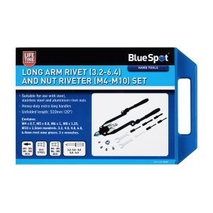 Blue Spot Tools Long Arm Rivet (3.2-6.4) and Nut Riveter (M4-M10) Set