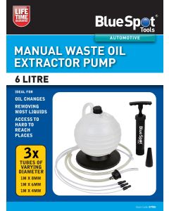 Blue Spot Tools 6L Manual Waste Oil Extractor Fluid Pump