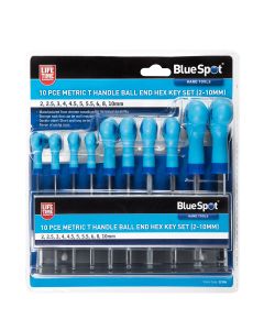 Blue Spot Tools 10 PCE Metric T Handle Ball End Hex Key Set (2-10mm)