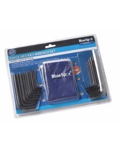 Blue Spot Tools 25 PCE Metric and Imperial Hex Key Wrench Set With Pouch (1-10mm) (3/64"-3/8")