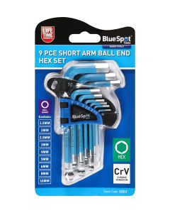 BLUE SPOT TOOLS 9PCE SHORT ARM BALL END HEX KEY SET