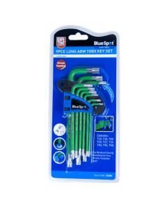 Blue Spot Tools 9 PCE Long Arm Tamper Proof Torx Key Set (T10-T50)
