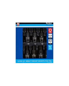 Blue Spot Tools 10 PCE 1/2" Impact Torx Bit Sockets (T20-T70)