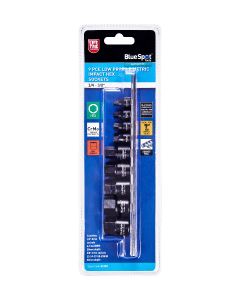 Blue Spot Tools 9 PCE 1/4-3/8" Low Profile Metric Impact Hex Sockets (6-19mm)