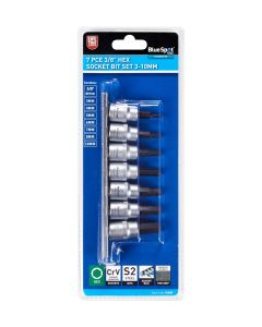 Blue Spot Tools 7PCE 3/8" Hex Socket Bit Set