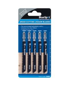 Blue Spot Tools 5 PCE HCS Quick Cut Jigsaw Blades For Wood (8 TPI)