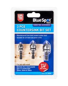 Blue Spot Tools 3 PCE 6mm (1/4") Hex Shank Countersink Bit Set