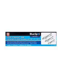Blue Spot Tools 3 PCE Straight Jaw Locking Pliers In Wallet (5", 7", 10")