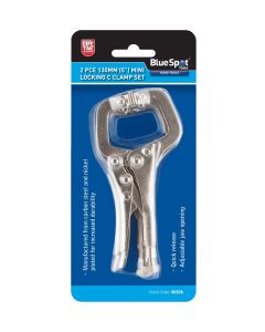 Blue Spot Tools 2 PCE 100mm (4") Mini Locking C Clamp Set