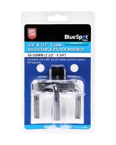 Blue Spot Tools 3/8" & 1/2" 3 Jaw Adjustable Filter Wrench (65-120mm)
