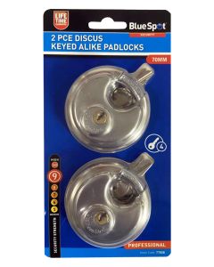 Blue Spot Tools 2 PCE 70mm Discus Keyed Alike Padlocks