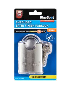 Blue Spot Tools 50mm Shrouded Satin Finish Padlock
